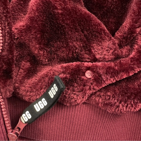 UGG Laken Sherpa Women’s Zip Up Jacket in Rosewood Size Medium - Picture 5 of 10